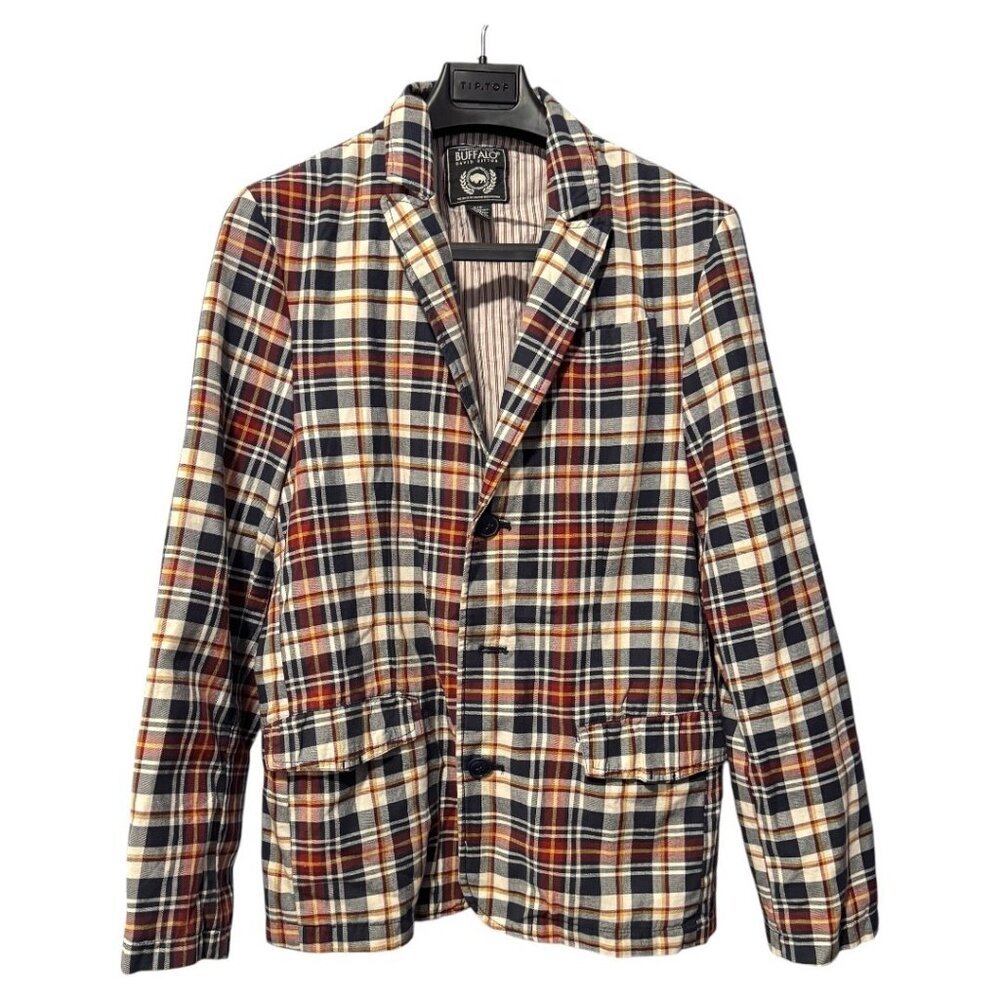 BUFFALO DAVID BITTON Plaid Unstruct Jacket Sport Coat sz S Manteau Poches Sertie